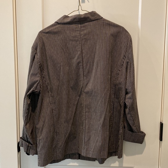 Chico’s Brown and Tan Stripped Jacket - Picture 4 of 4